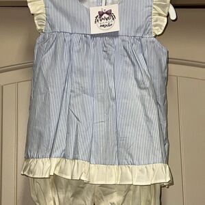 Blue and White Striped Kids Matching Set